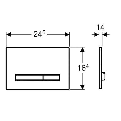 Geberit 115.788.SD.2 - Sigma50 huuhtelupainike 24,6x16,4 cm antrasiitti/mattakromi