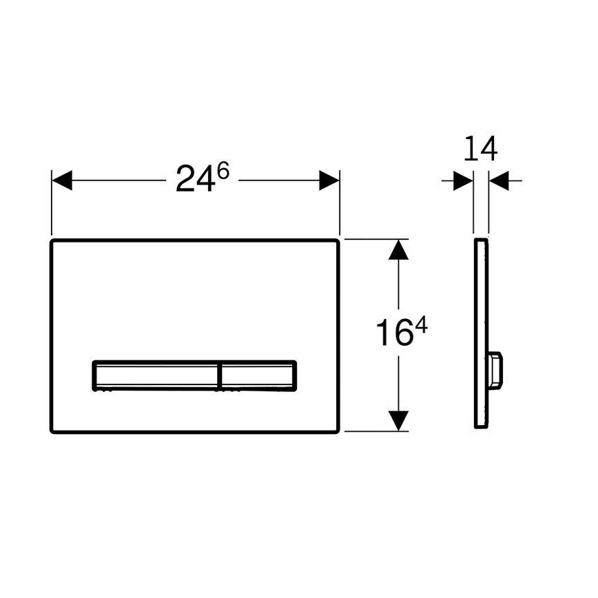 Geberit 115.788.SD.2 - Sigma50 huuhtelupainike 24,6x16,4 cm antrasiitti/mattakromi