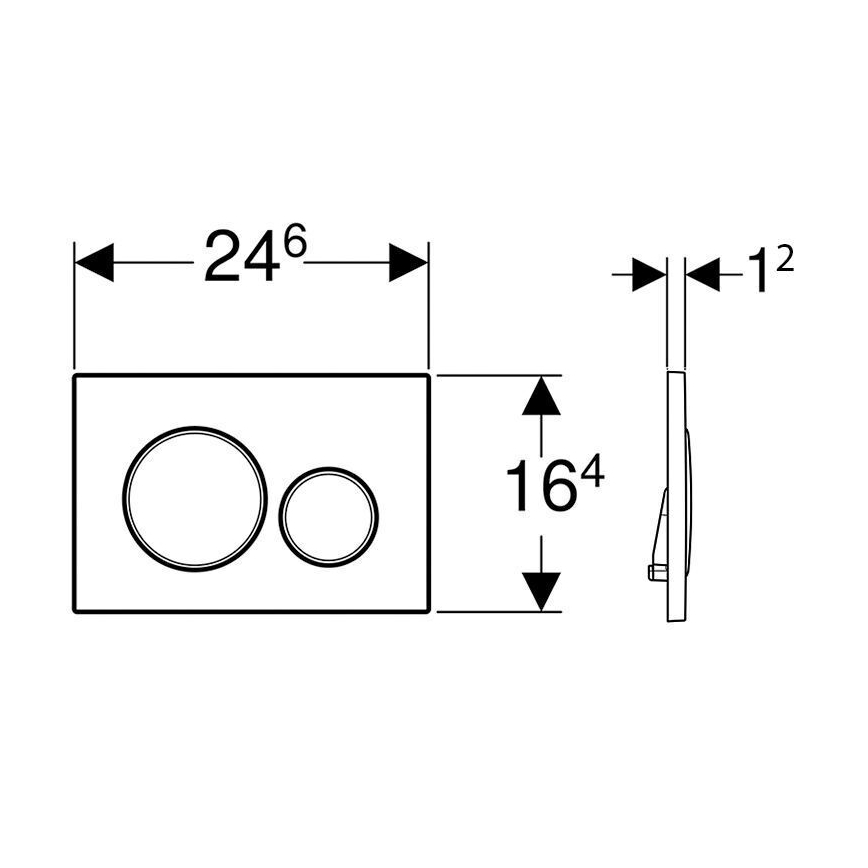 Geberit 115.882.16.1 - Huuhtelupainike Sigma20 24,6x16,4 cm mattamusta