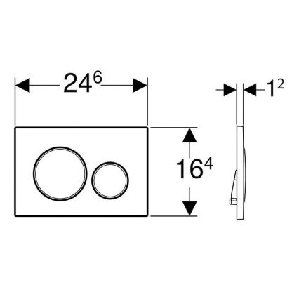 Geberit 115.882.KH.1 - Huuhtelupainikelevy Sigma20 24,6x16,4 cm mattakromi