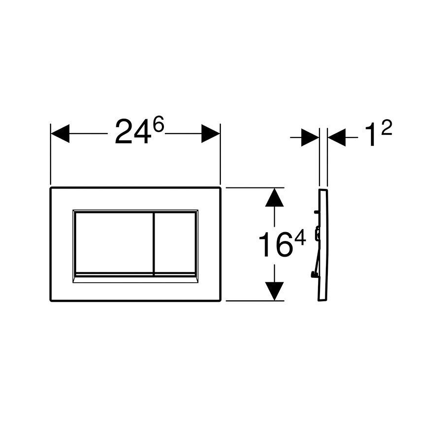 Geberit 115.883.KM.1 - Huuhtelupainike Sigma30 24,6x16,4 cm musta/kiiltävä kromi