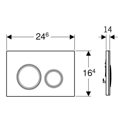 Geberit 115.884.JL.1 - Huuhtelupainike Sigma50 24,6x16,4 cm hiekanharmaa/kiiltävä kromi