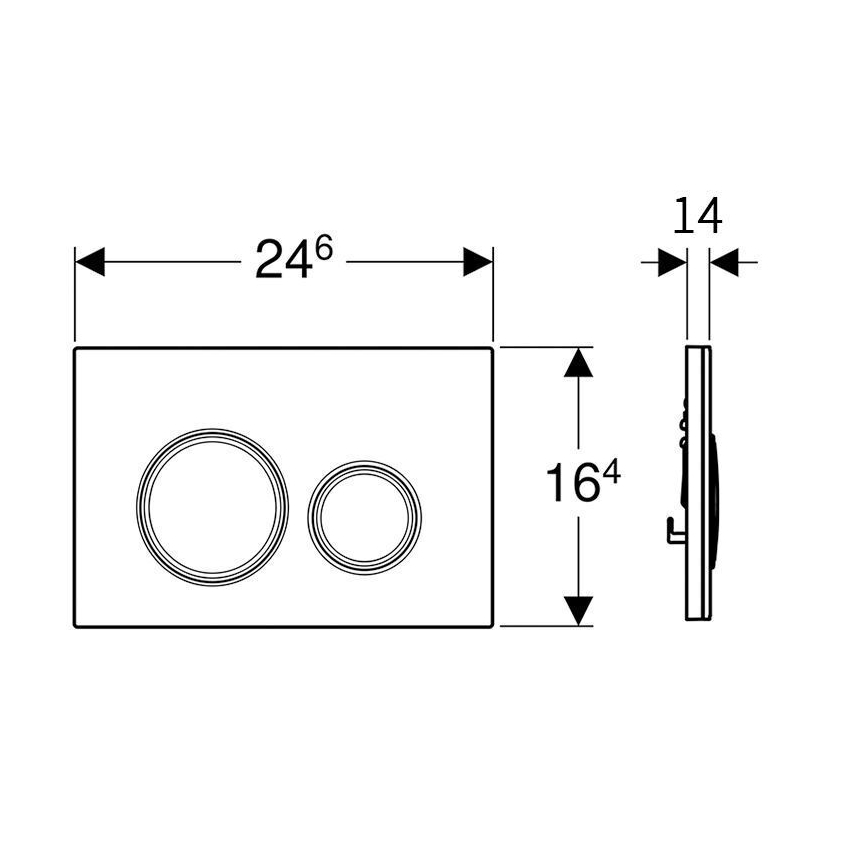 Geberit 115.884.SI.1 - Sigma50 huuhtelupainike 24,6 x 16,4 cm valkoinen/kiiltävä kromi