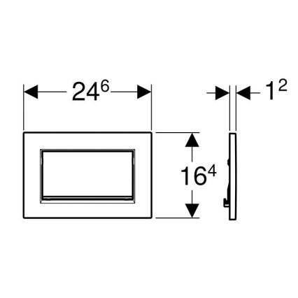 Geberit 115.893.KJ.1 - Sigma30 huuhtelupainike 24,6x16,4 cm valkoinen/kiiltävä kromi