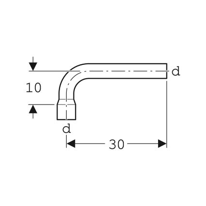 Geberit 118.011.11.1 - Huuhtelukulman jatkopala 90° alppivalkoinen