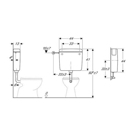 Geberit 127.000.11.1 - Huuhtelusäiliö AP127 6/9 l alppivalkoinen