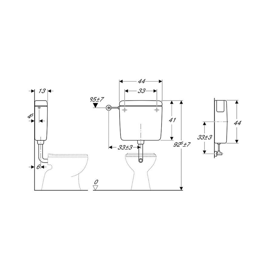 Geberit 127.000.11.1 - Huuhtelusäiliö AP127 6/9 l alppivalkoinen