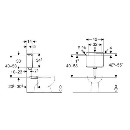 Geberit 136.230.11.1 - AP112 huuhtelusäiliö 6/9 l alppivalkoinen