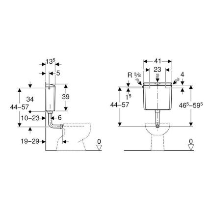 Geberit 136.610.11.1 - AP110-huuhtelusäiliö 6/9 l, alppivalkoinen