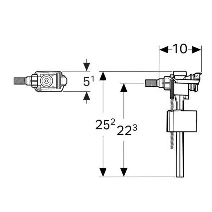 Geberit 136.702.00.3 - Täyttöventtiili seinään upotettaviin huuhtelusäiliöihin, tyyppi 333