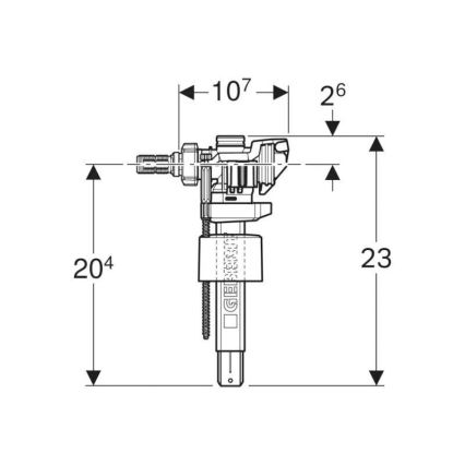 Geberit 243.886.00.5 - Täyttöventtiili seinään upotettaville huuhtelusäiliöille Tyyppi 383