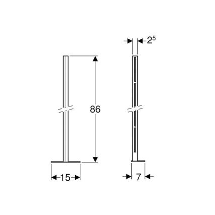 Geberit 457.872.26.1 - Kombifix-tukijalkasarja jalkalevyllä, 2 kpl