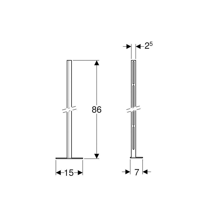 Geberit 457.872.26.1 - Kombifix-tukijalkasarja jalkalevyllä, 2 kpl