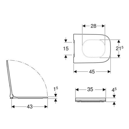 Geberit 500.240.01.1 - SoftClose Smyle Square WC-istuimen kansi, duroplasti/valkoinen