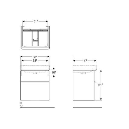 Geberit 500.352.00.1 - Pesuallaskaappi Smyle Square 59x62x47 cm valkoinen