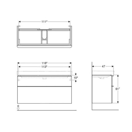 Geberit 500.355.JL.1 - Kylpyhuoneen allaskaappi Smyle Square 61,7x118,4 cm, hiekanvärinen