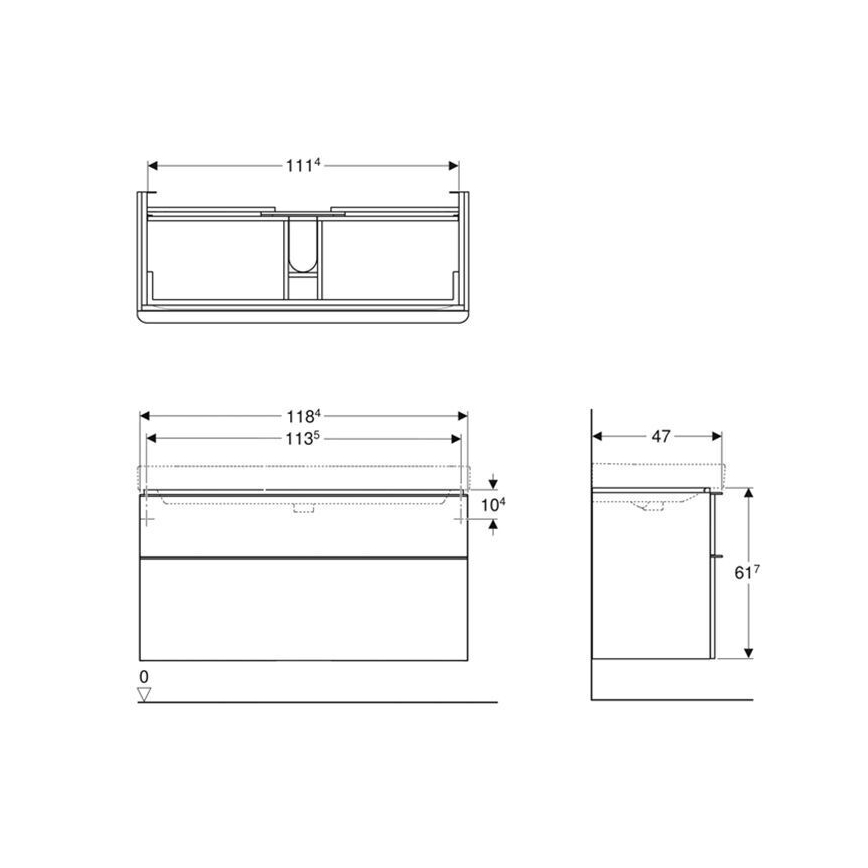 Geberit 500.355.JL.1 - Kylpyhuoneen allaskaappi Smyle Square 61,7x118,4 cm, hiekanvärinen