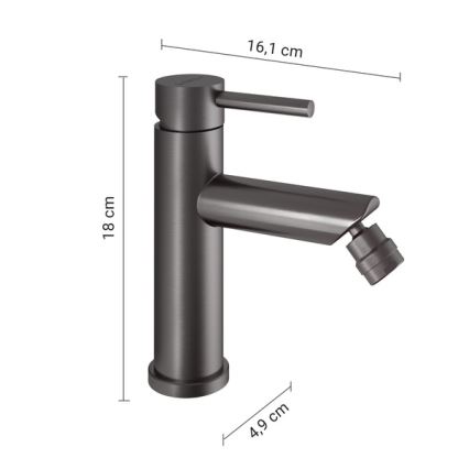 Gedy - Bidet-sekoitin COMO 18 cm, metallinhohtoinen harmaa