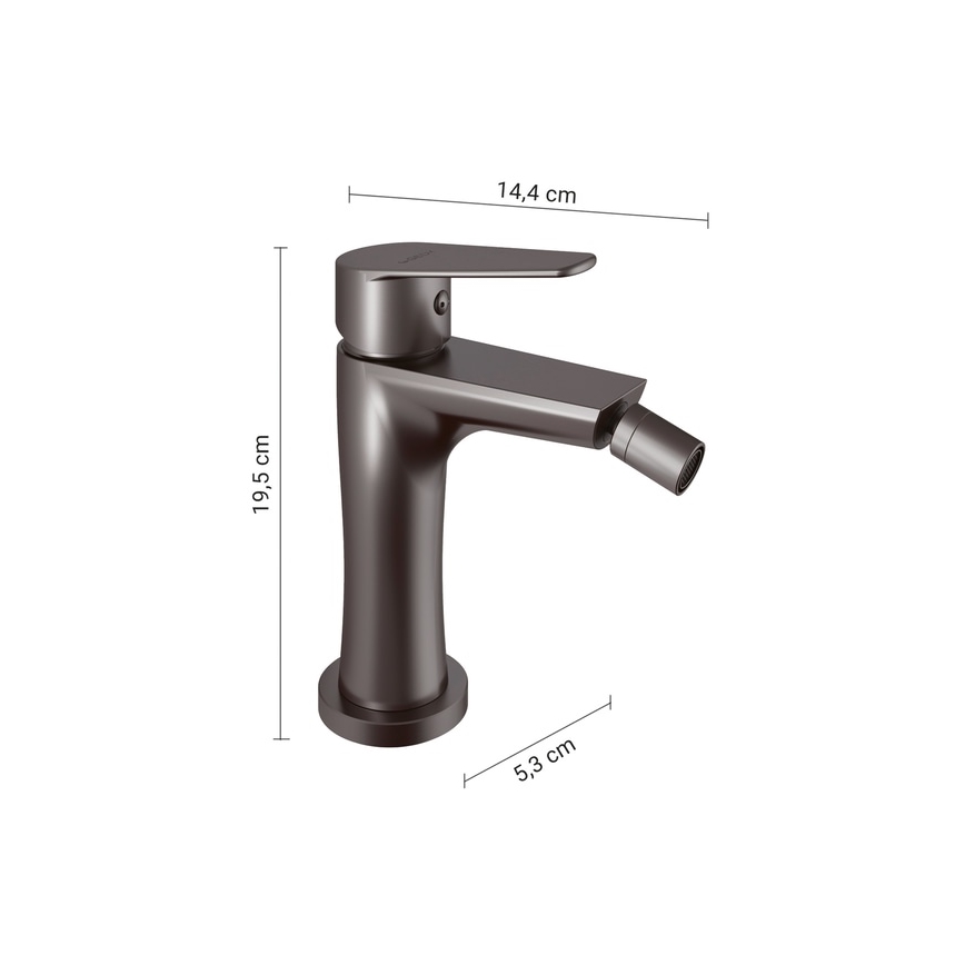 Gedy - Bidetihana COMO 19,5 cm, metallinhohtoinen harmaa
