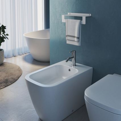 Gedy - CLEO 30 cm hylly pyyhetangolla, mattavalkoinen