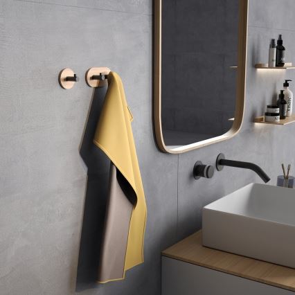 Gedy - Itseliimautuva seinäpyyhkeen ripustin HIMALAYA musta/bambu