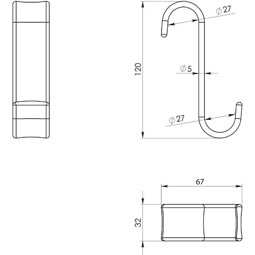 Gedy - Jäähdyttimen koukku kiiltävä kromi/kestomuovi