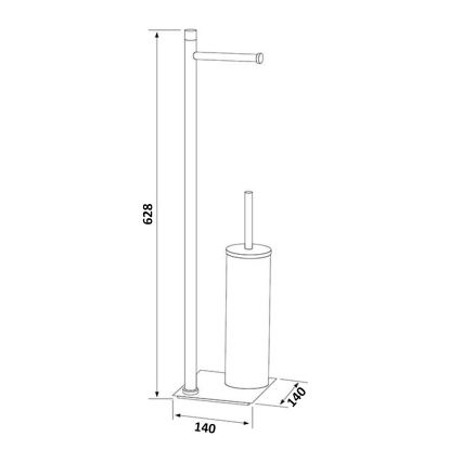 Gedy - Jalallinen WC-harja ja WC-paperiteline TRILLY mattamusta/bambu