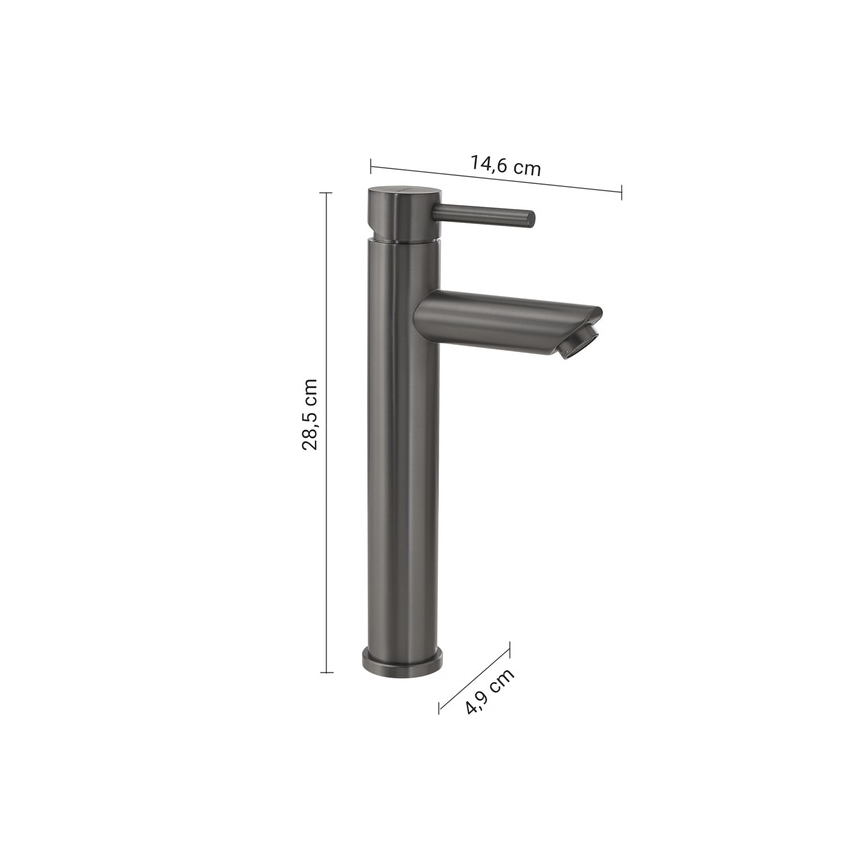 Gedy - Lavuaarihana ALTO 28,5 cm metallinhohtoinen harmaa