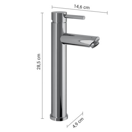 Gedy - Pesuallashana ALTO HIGH 28,5 cm kiiltävä kromi