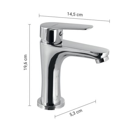 Gedy - Pesuallashana COMO 19,6 cm, kiiltävä kromi