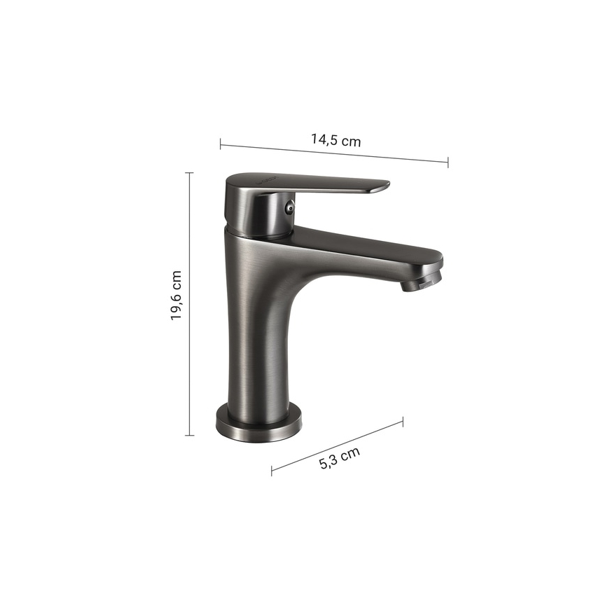 Gedy - Pesuallashana COMO 19,6 cm metallinhohtoinen harmaa