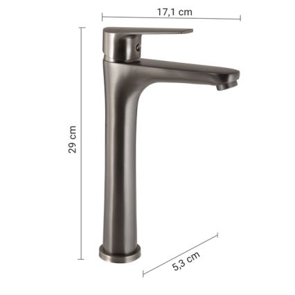 Gedy - Pesuallashana COMO 29 cm metallinhohtoinen harmaa