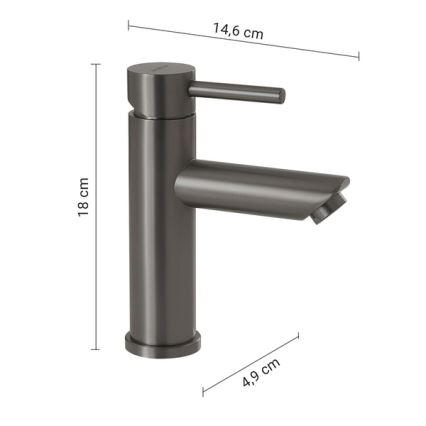 Gedy - Pesuallashana GARDA 18 cm metallinhohtoinen harmaa