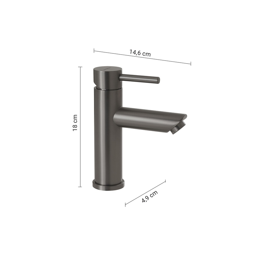 Gedy - Pesuallashana GARDA 18 cm metallinhohtoinen harmaa