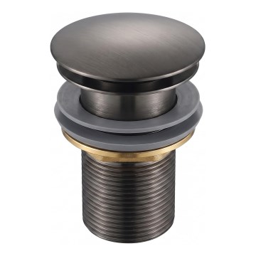 Gedy - Pesualtaan CLICK-CLACK-allasventtiili, Ø 6,6 cm, metallinhohtoinen harmaa