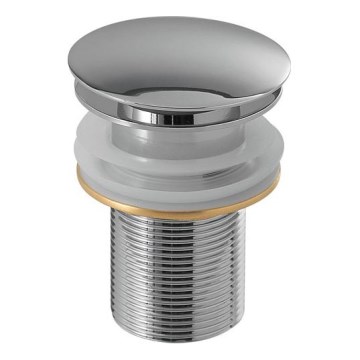 Gedy - Pesualtaan CLICK-CLACK-pohjaventtiili, halkaisija 6,6 cm, kiiltävä kromi