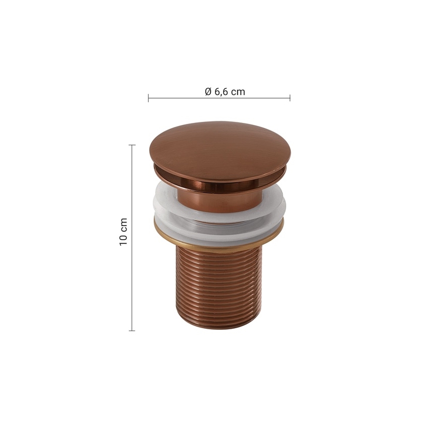 Gedy - Pesualtaan CLICK-CLACK-pohjaventtiili, halkaisija 6,6 cm, pronssinvärinen