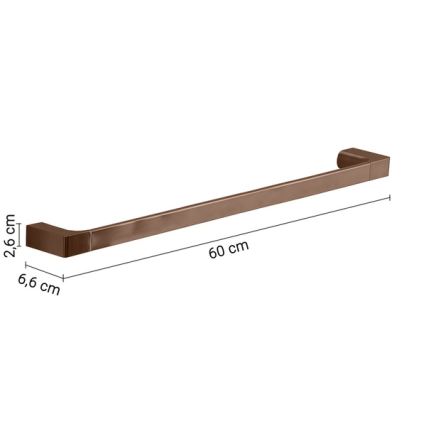 Gedy - PIRENEI 60 cm seinään kiinnitettävä pyyheteline, pronssi