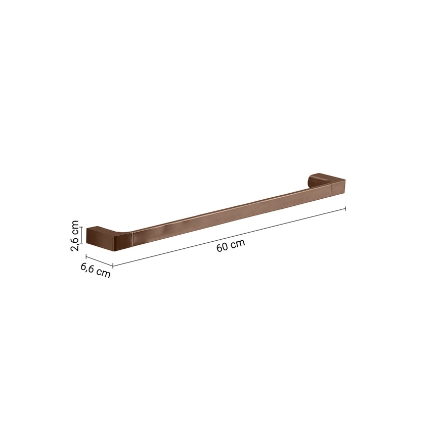 Gedy - PIRENEI 60 cm seinään kiinnitettävä pyyheteline, pronssi