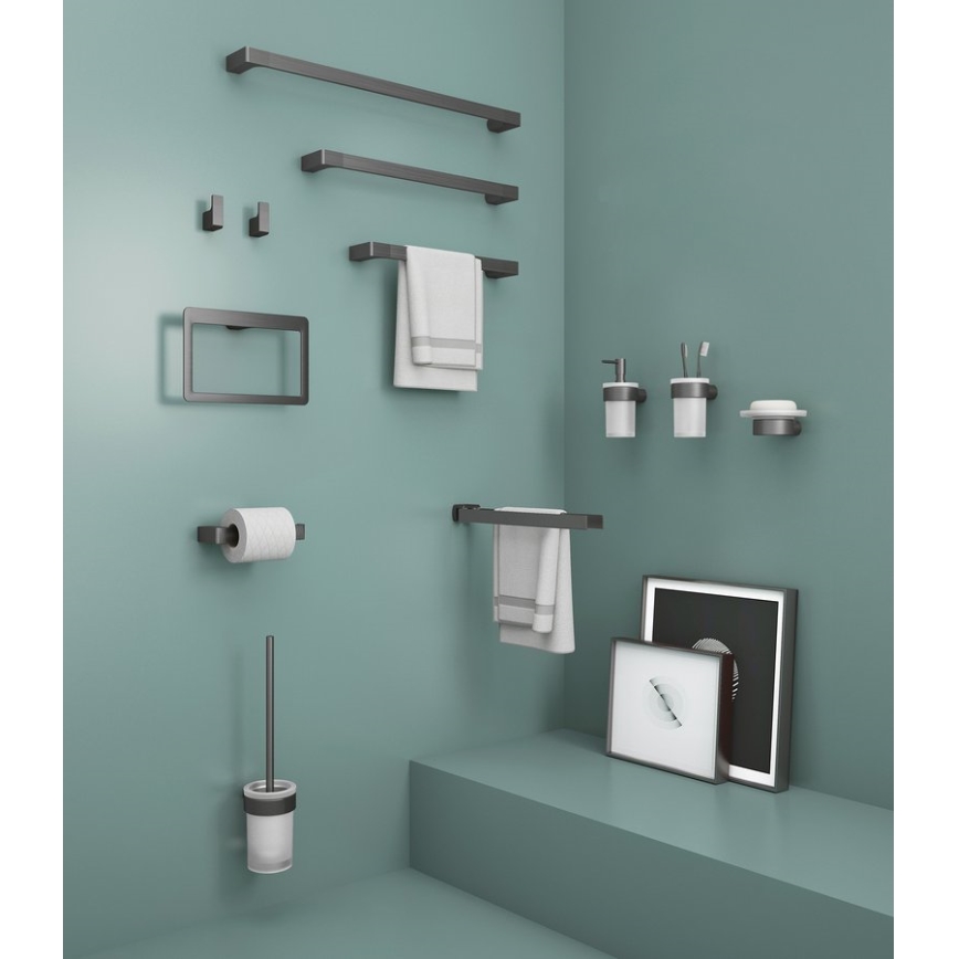 Gedy - PIRENEI-seinäkoukut, setti 2 kpl, metallinhohtoinen harmaa