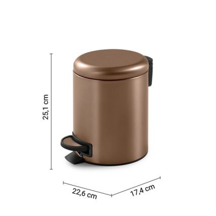 Gedy - POTTY 3 l pehmeästi sulkeutuva roskakori, pronssinvärinen