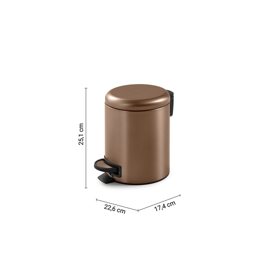 Gedy - POTTY 3 l pehmeästi sulkeutuva roskakori, pronssinvärinen