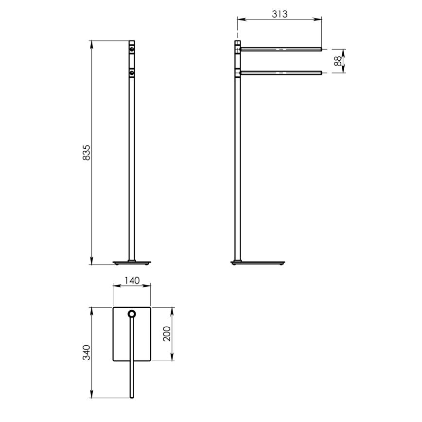 Gedy - Pyyheteline TRILLY 83,5 cm metallinhohtoinen harmaa