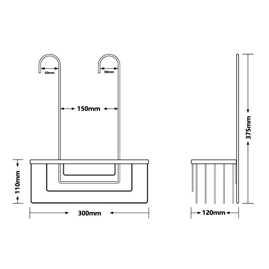 Gedy - Ripustettava suihkuhylly SMART 37,5x30 cm kiiltävä kromi