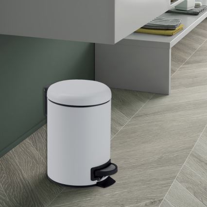 Gedy - Roskakori POTTY 5 l, pehmeä sulkeutuminen, valkoinen