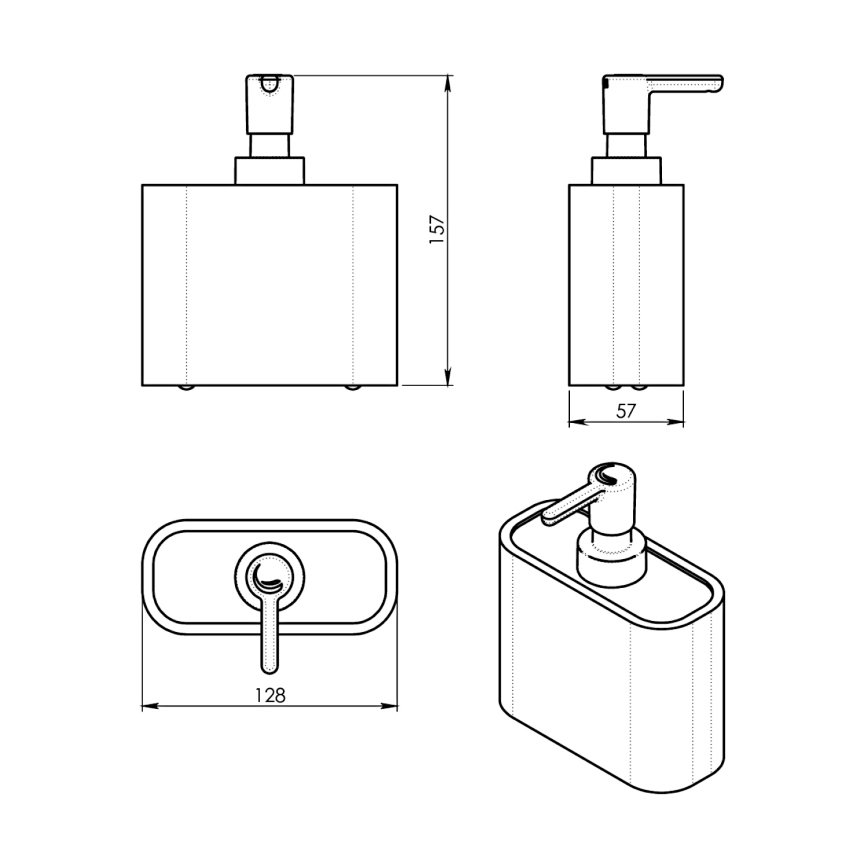 Gedy - Saippuan annostelija NINFEA valkoinen/bambu