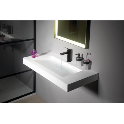 Gedy - Seinään asennettava PIRENEI-saippua-annostelija 110 ml maitolasi/mattamusta