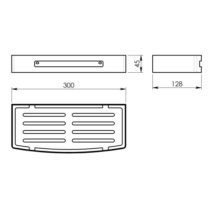 Gedy - seinään asennettava suihkuhylly SMART 30x12,8 cm mattamusta