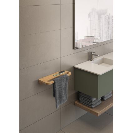 Gedy - Seinähylly pyyheripustimella HIMALAYA 14,5x40 cm bambu