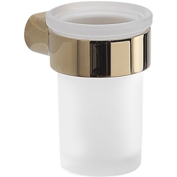 Gedy - Seinäkiinnitteinen hammasharjateline PIRENEI maitolasi/kultainen